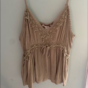 American Rag Tank Top with Knitted Details